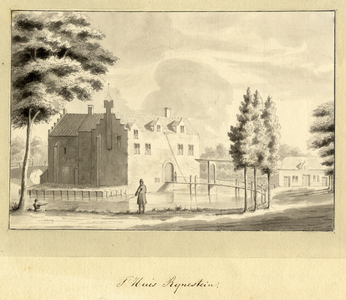 804931 Gezicht op het kasteel Rijnestein aan de Jutphasewetering bij Jutphaas uit het zuidwesten.N.B. De gemeenten ...